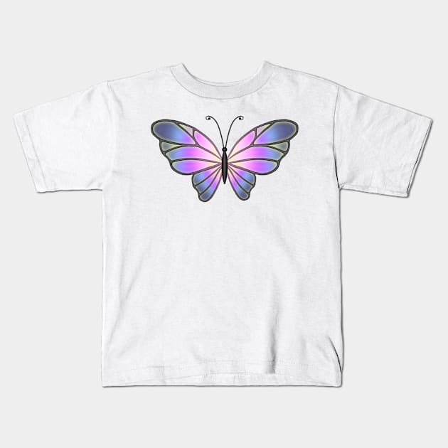 Butterflies Purple Kids T-Shirt by Samr Shop